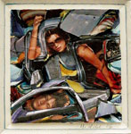 ‘Sachzwaenge’ – 2006. 30x30x4. Wood, paper collage 