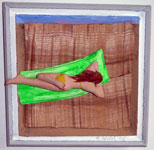‘Luftmatratze – 2008. 27x27x3. Wood, acrylic paint